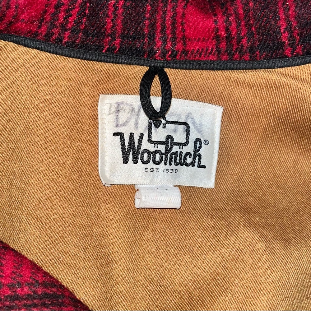 WOOLRICH Vintage Classic Red Plaid Wool Coat sz L - Picture 3 of 13